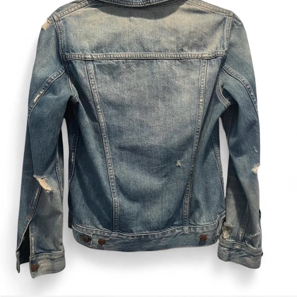 Madewell Blue Denim Jacket Distressed Size Medium - Picture 2 of 11